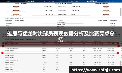 雄鹿与猛龙对决球员表现数据分析及比赛亮点总结